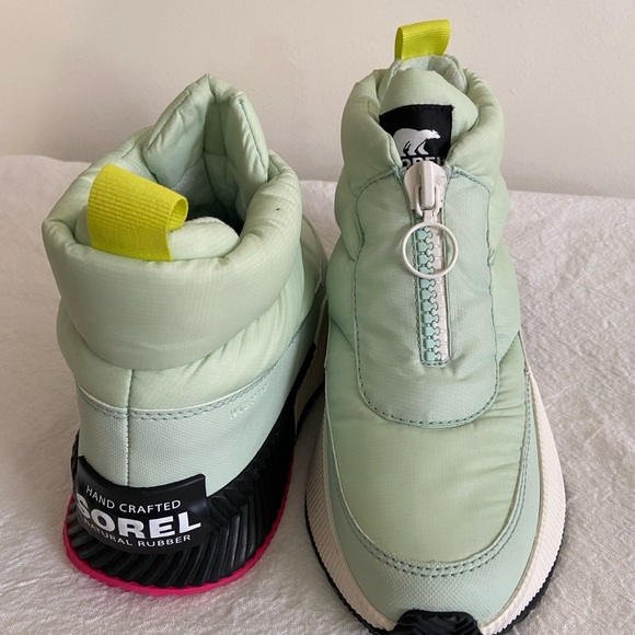 New Sorel Out N About III Boots Puffy Zip Womens 7.5 Mint Waterproof - Picture 8 of 11